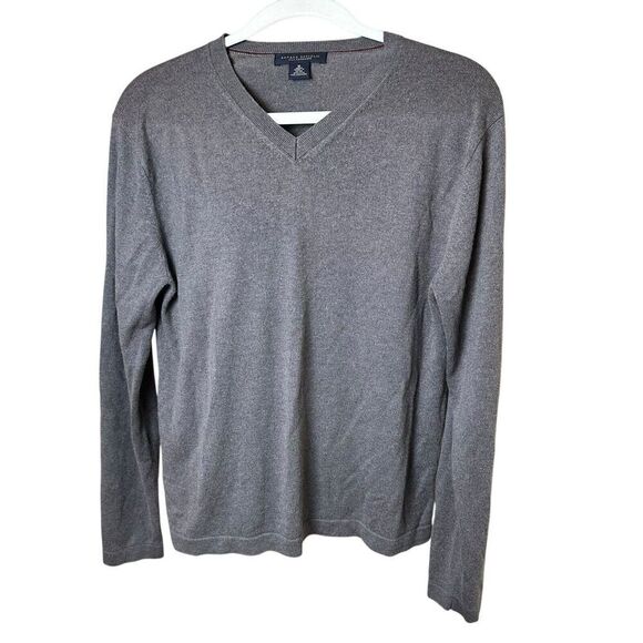 Banana Republic Men’s Silk Cashmere V-Neck Sweater Gray M Soft Lightweight Knit - Picture 1 of 6